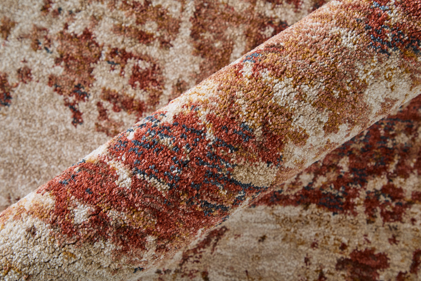 Pearson Modern/Industrial Abstract/Watercolor Ivory/Red/Tan - Feizy Rug