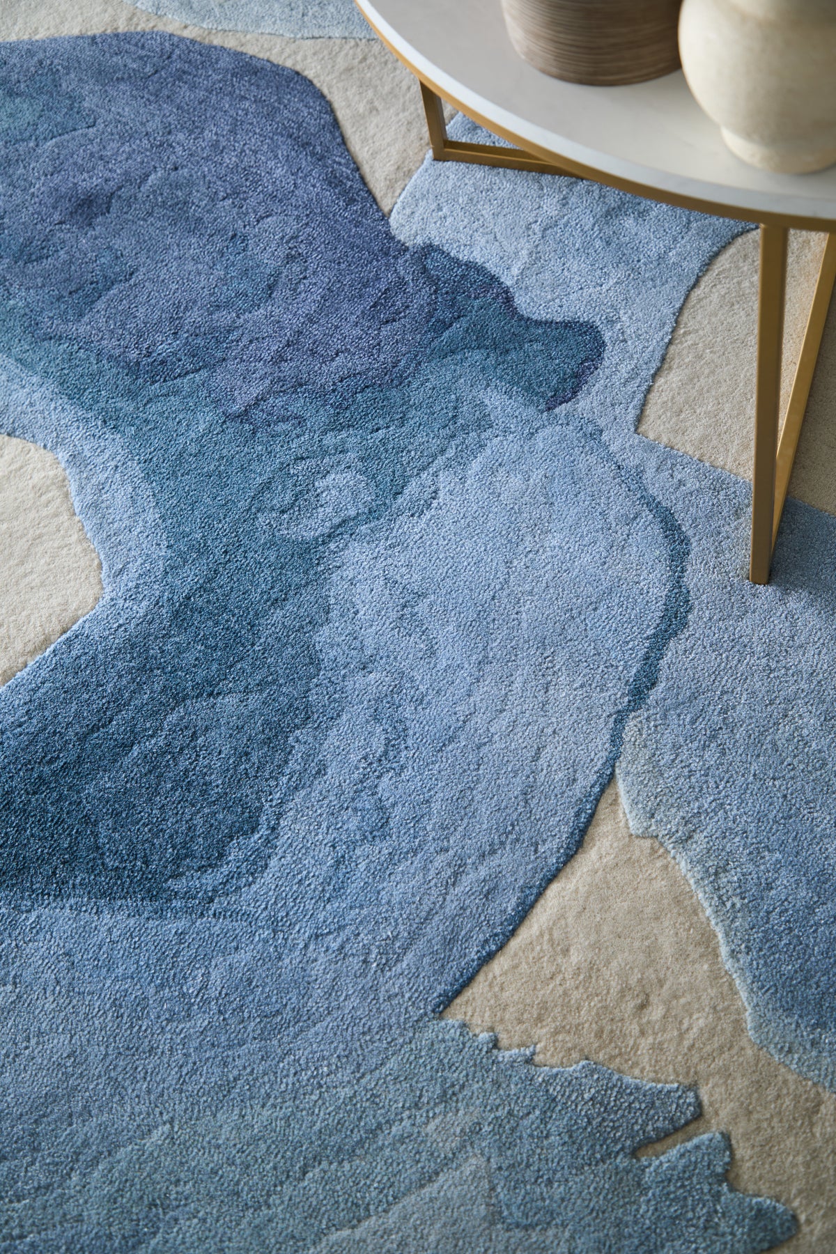 Anya Transitional/Industrial/Casual Abstract/Watercolor Blue/Ivory 8887 - Feizy Rug