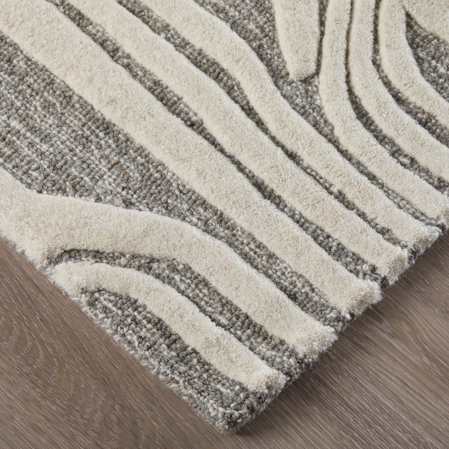 Kimball Transitional/Bohemian & Eclectic Abstract/Geometric Ivory/Gray - Feizy Rug