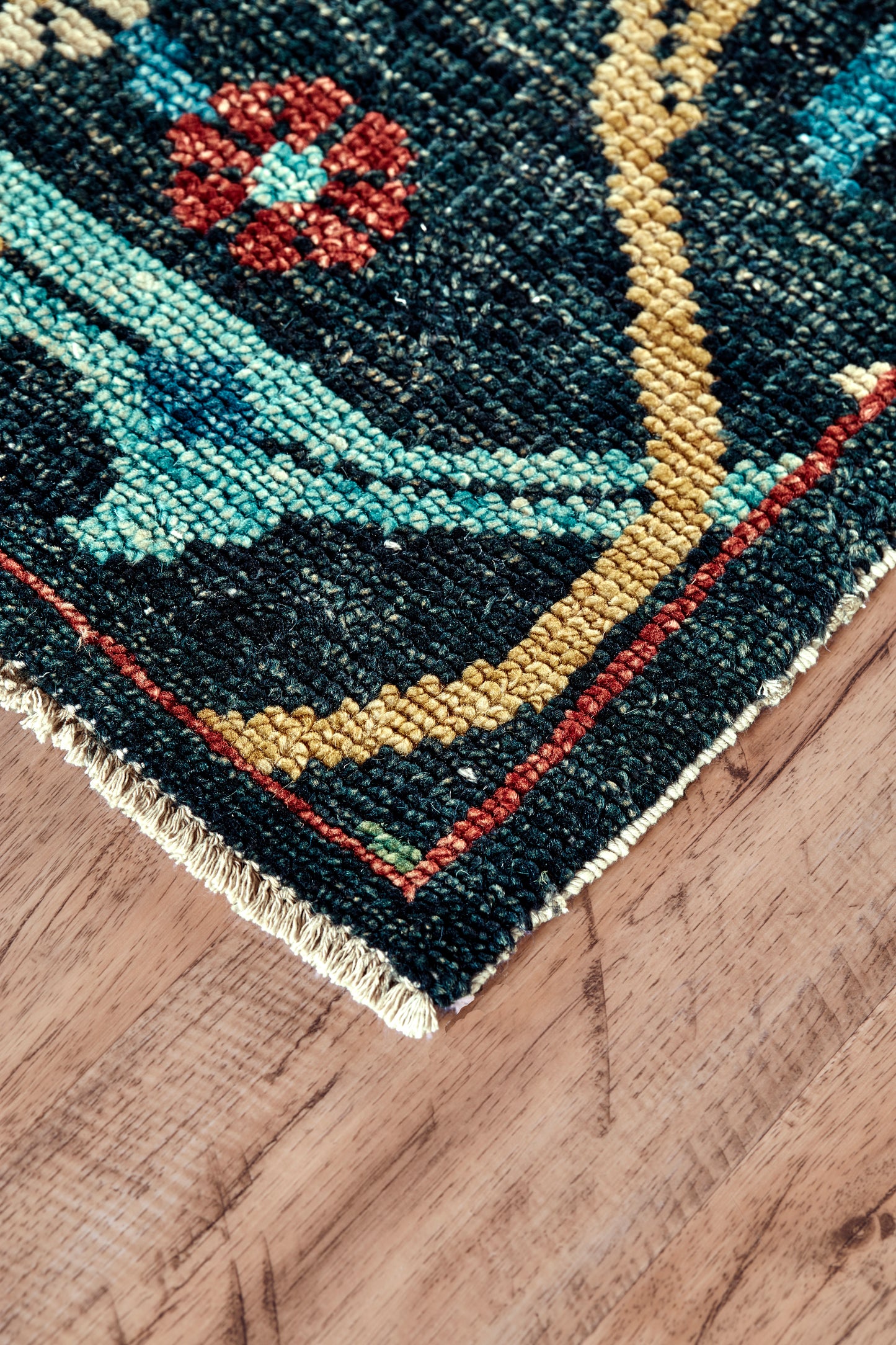 Piraj Traditional/Classic/Vintage Geometric/Medallion/Distressed Blue/Yellow/Red - Feizy Rug