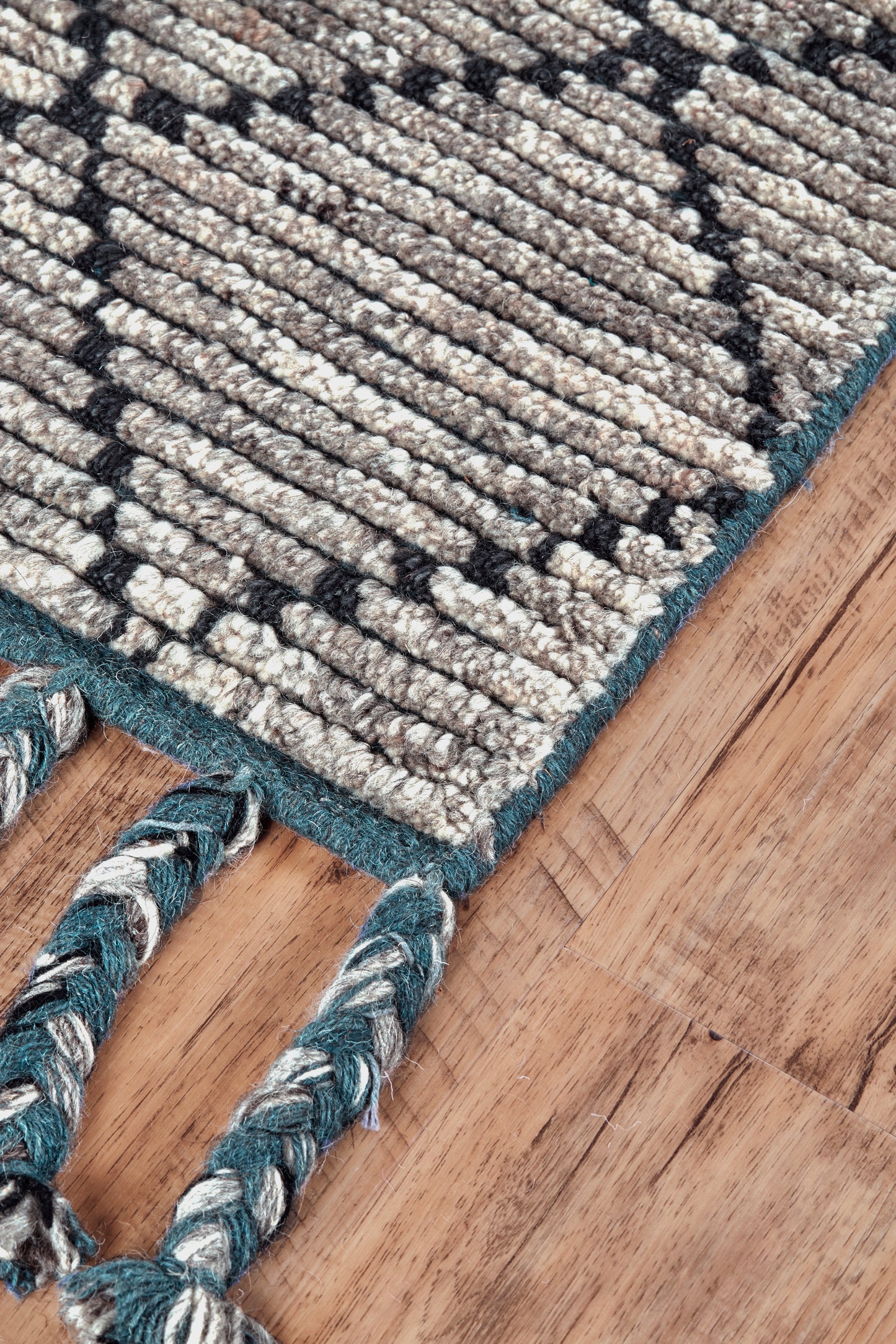 Twain Transitional/Global Diamond/Argyle/Trellis & Lattice Taupe/Blue/White - Feizy Rug