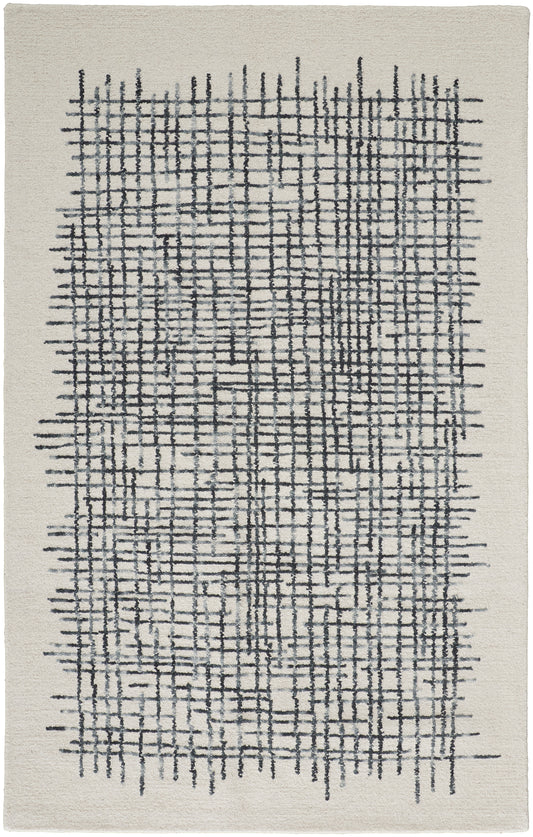 Maddox Transitional/Casual Ivory/Gray/Black Accent Rug