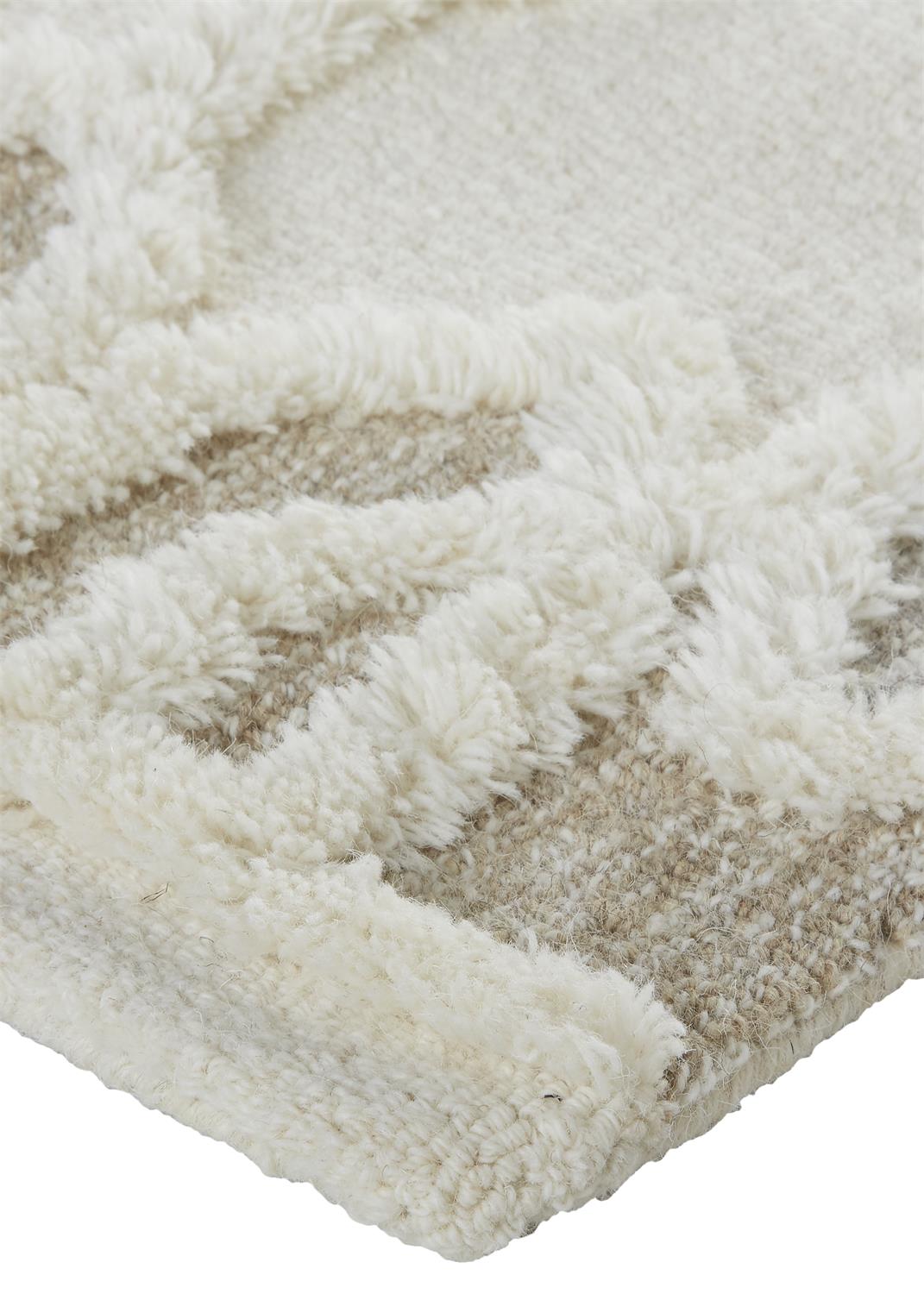 Anica Transitional/Scandinavian/Farmhouse Trellis & Lattice/Diamond Ivory/Tan/Silver - Feizy Rug