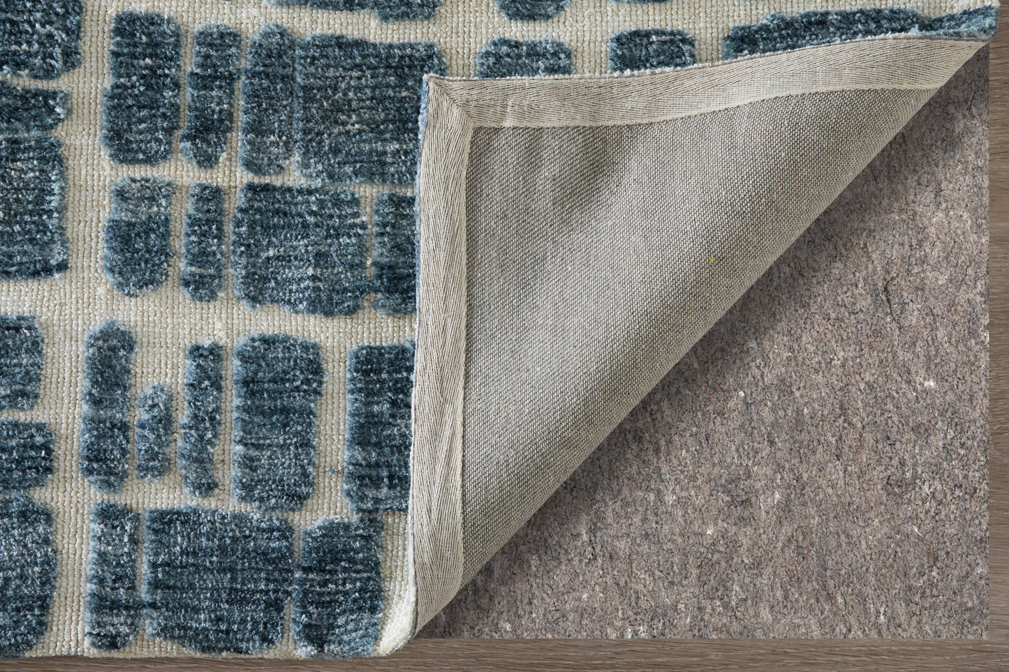 Colton Modern/Bohemian & Eclectic/Industrial Abstract/Geometric/Stripes Blue/Ivory - Feizy Rug