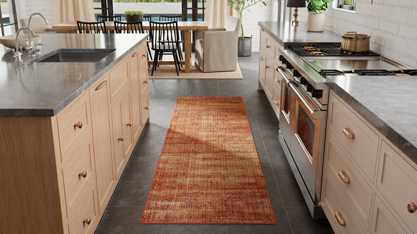 Deja Modern/Casual Solid Brown/Red/Tan - Feizy Rug