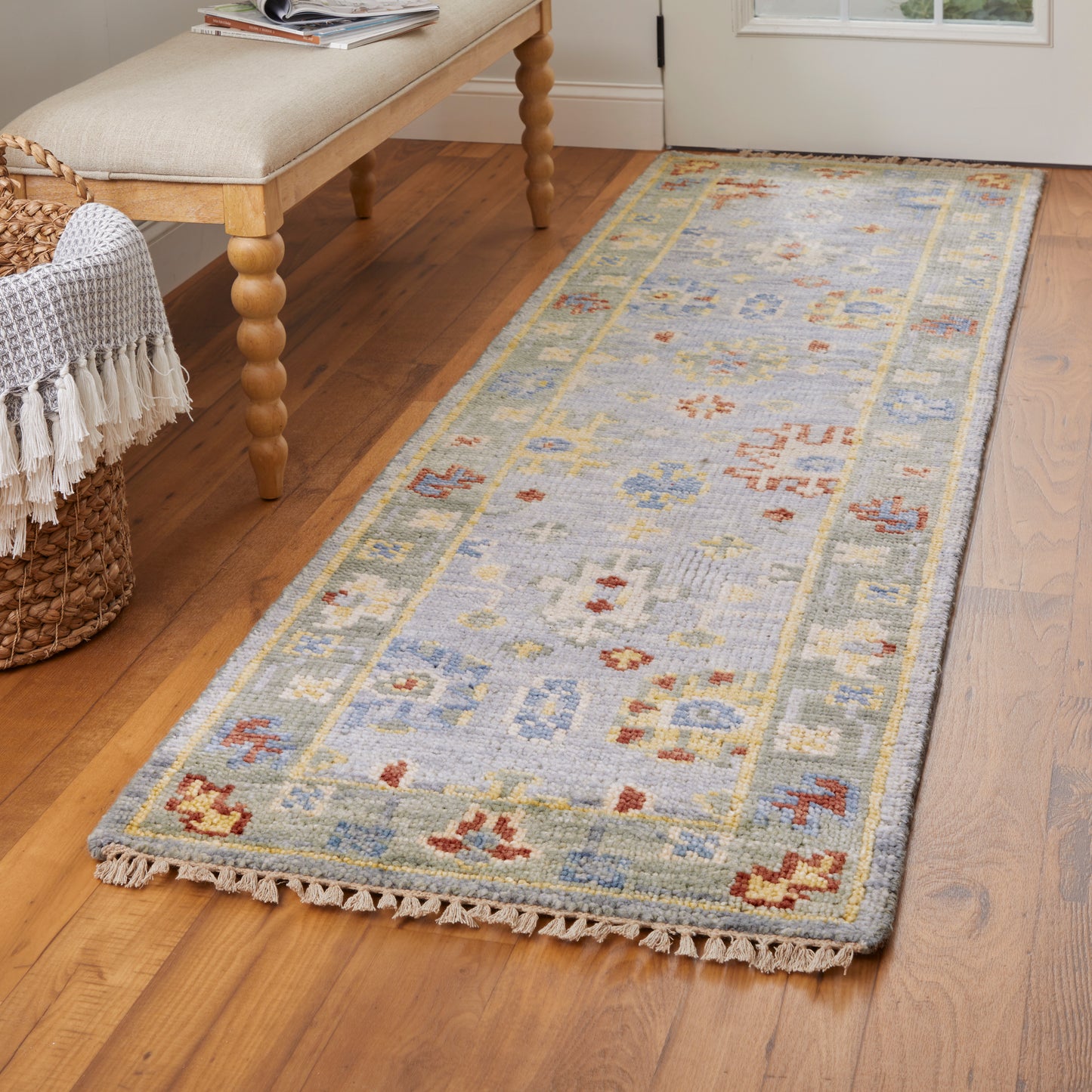 Fillmore Traditional/Classic Floral & Botanical/Bordered Blue/Taupe/Gray - Feizy Rug