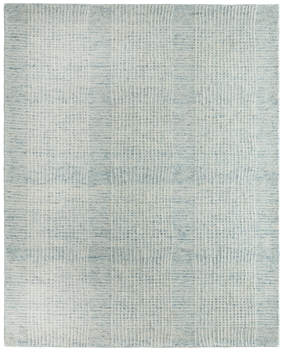 Winston Modern Plaid/Stripes Blue/Ivory - Feizy Rug
