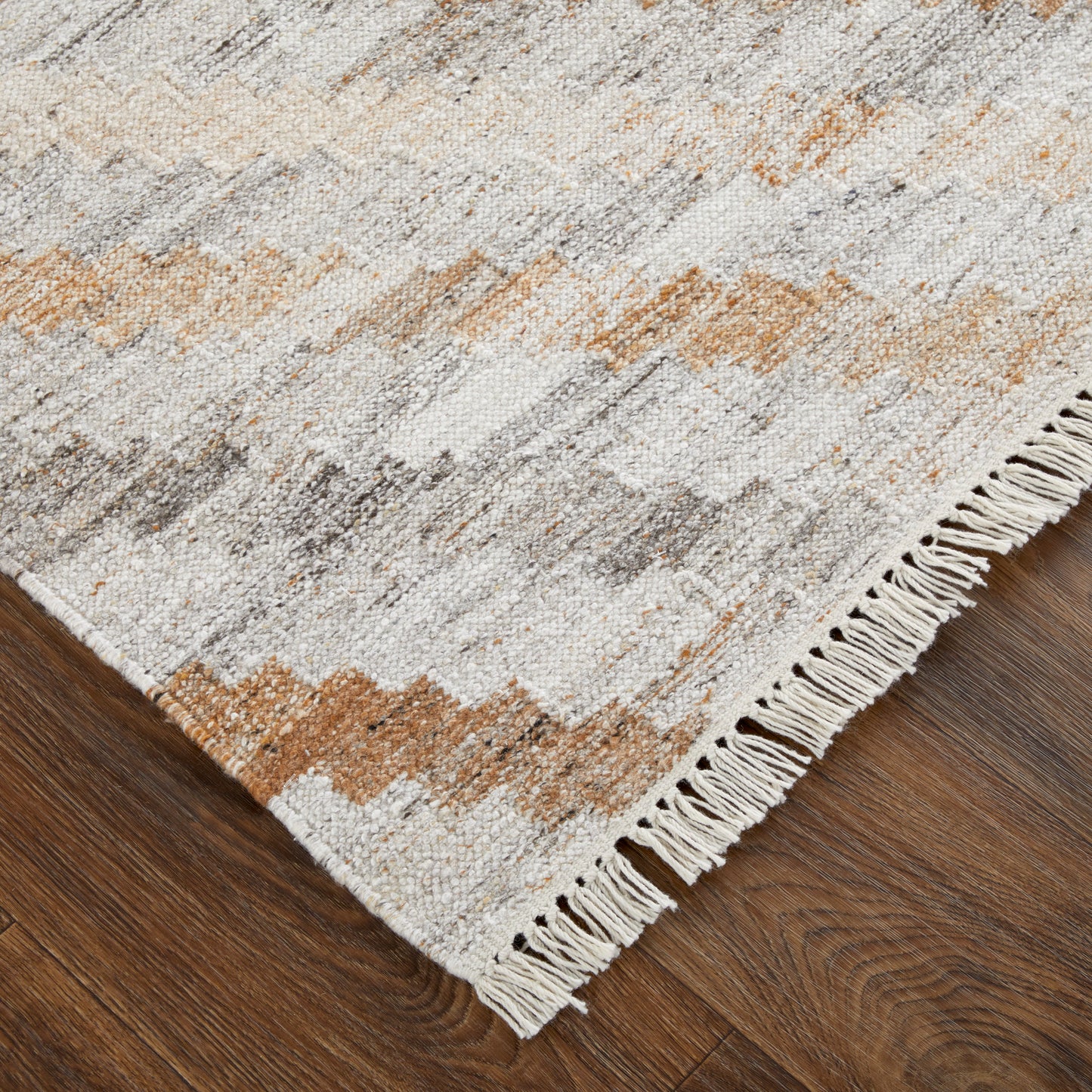 Beckett Transitional/Farmhouse/Bohemian & Eclectic Geometric/Diamond Ivory/Gray/Tan - Feizy Rug