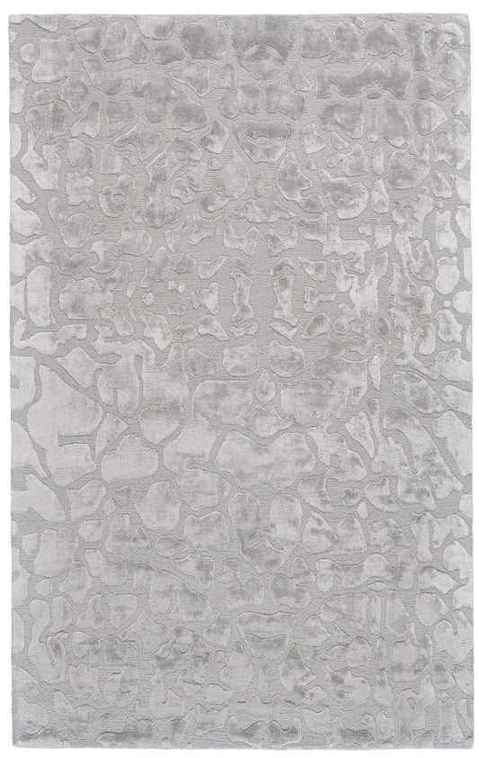 Mali Modern/Luxury & Glam/Industrial Abstract/Watercolor Gray/Silver - Feizy Rug