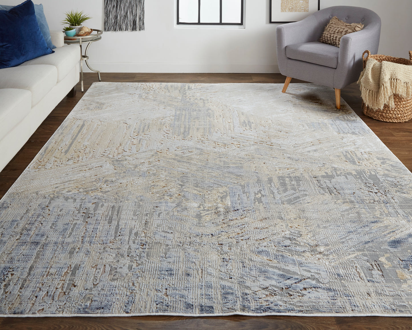 Laina Transitional/Casual Tan/Ivory/Gray Accent Rug