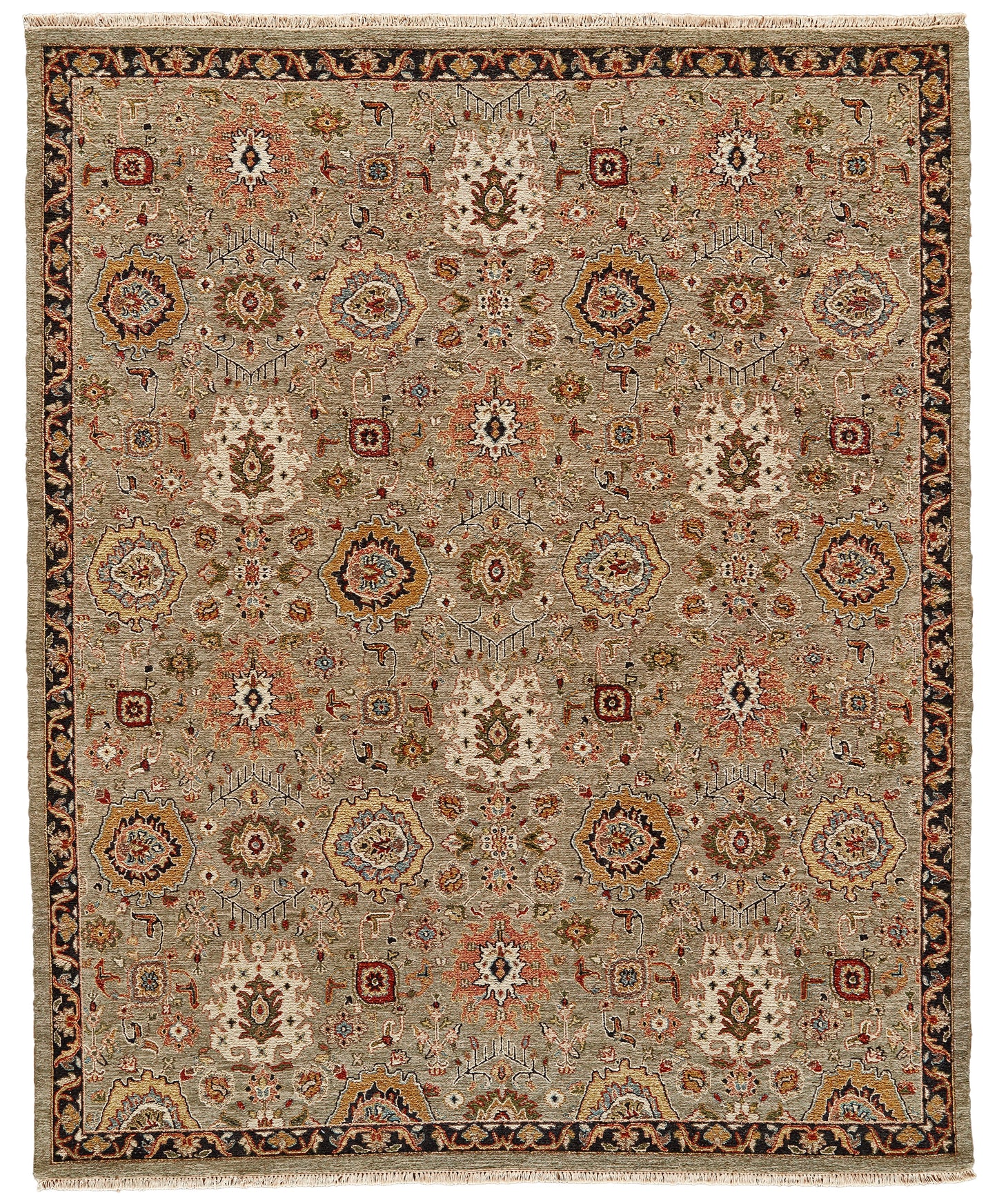 Amherst Traditional/Classic Persian Taupe/Gold/Red - Feizy Rug