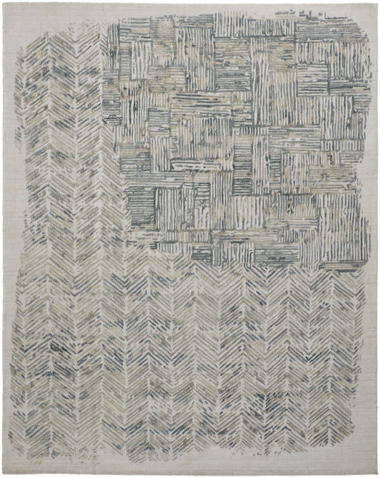 Elias Modern/Casual Green/Blue/Ivory Area Rug