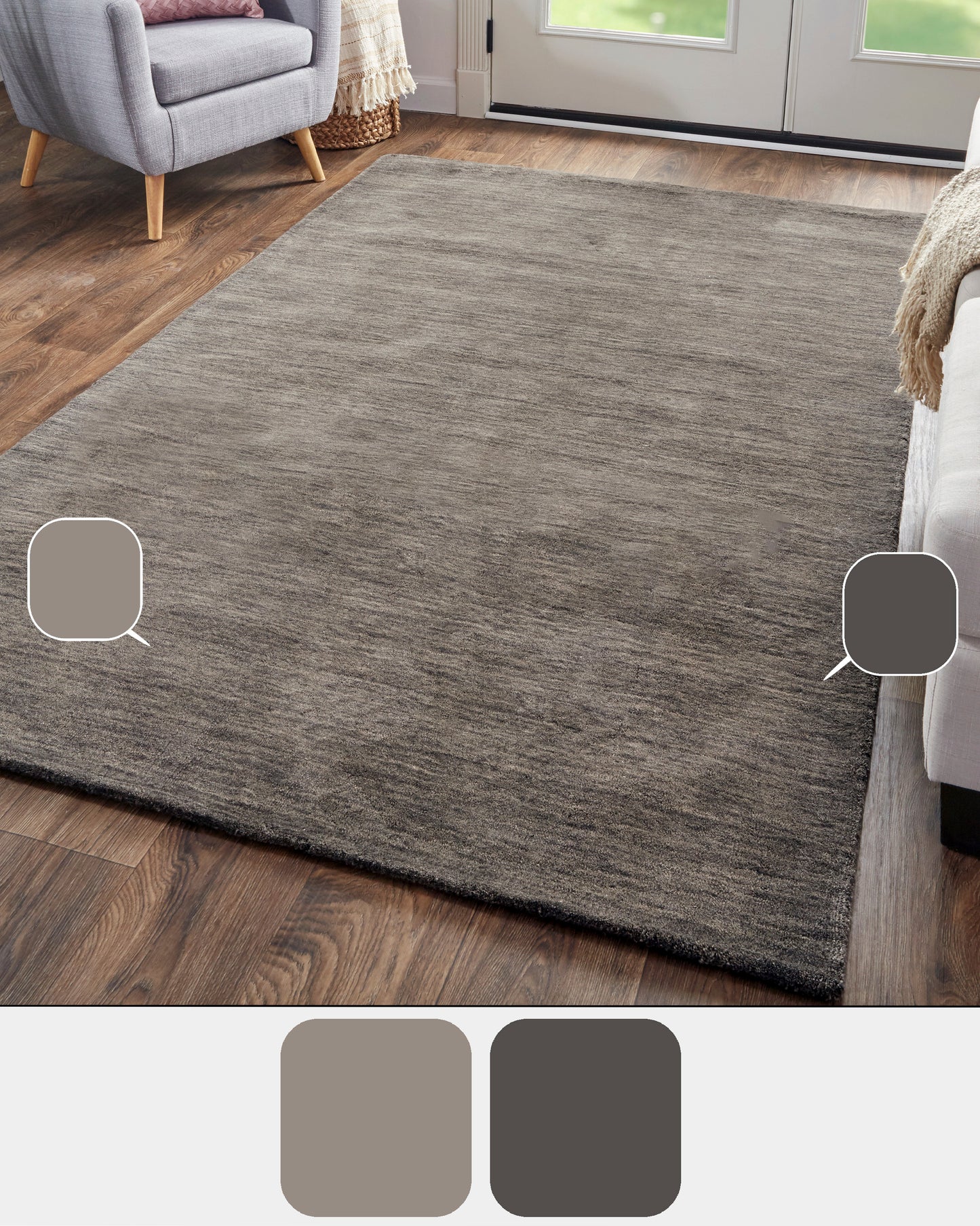 Luna Modern/Casual Brown/Taupe Accent Rug