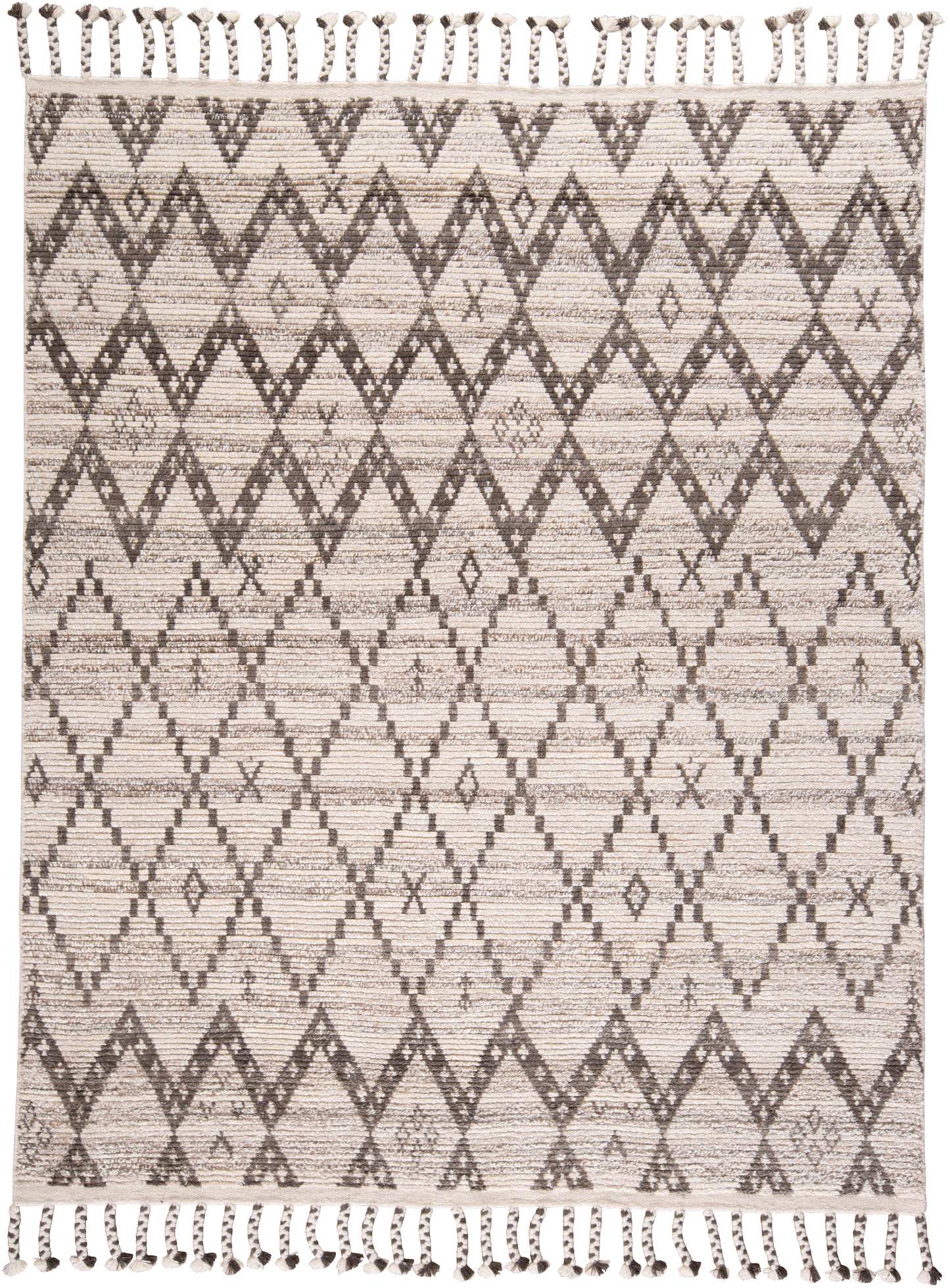 Twain Transitional/Global Diamond/Argyle/Chevron Ivory/Gray/Taupe - Feizy Rug