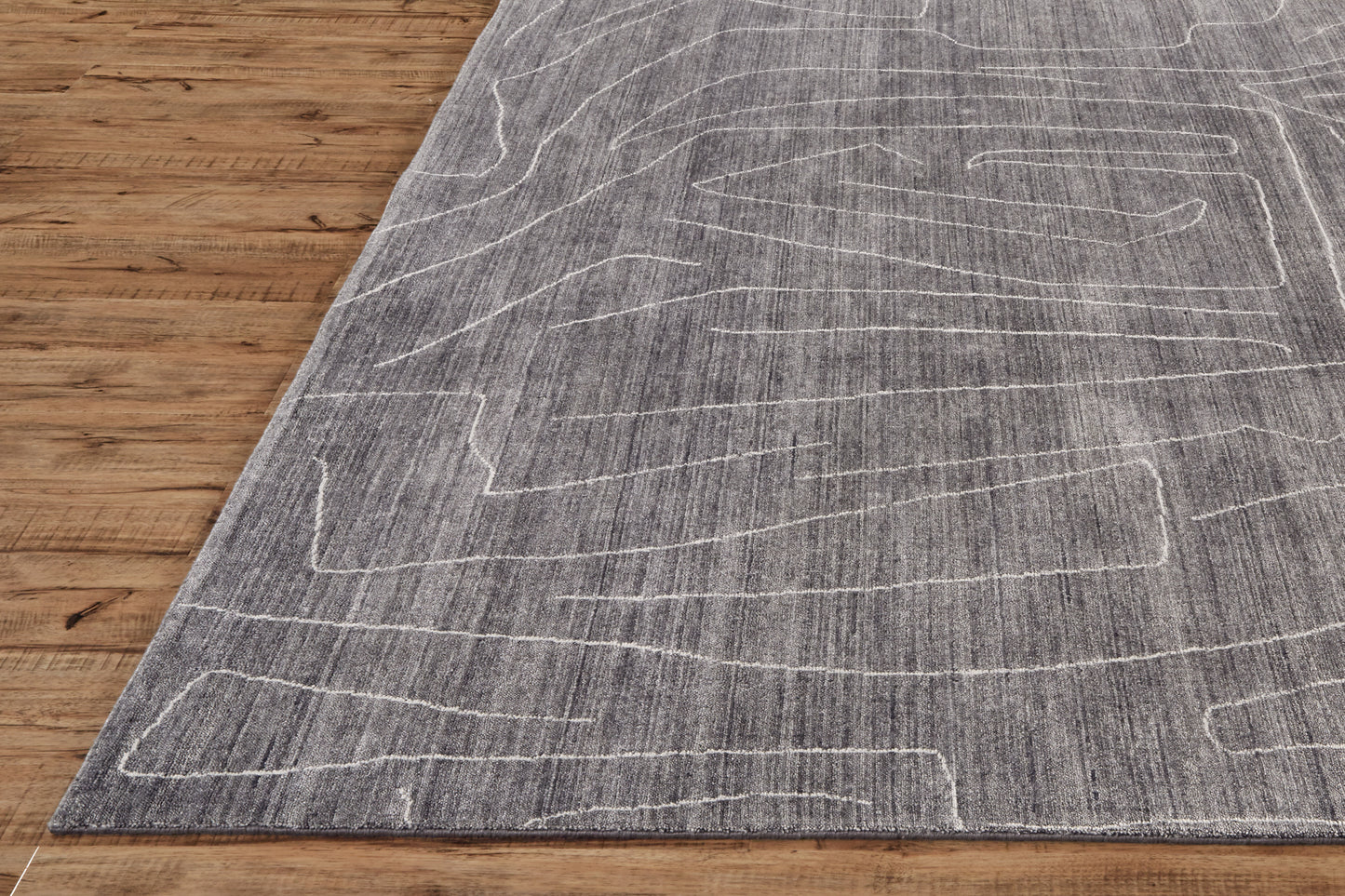 Lennox Modern/Casual Abstract Gray/Ivory - Feizy Rug