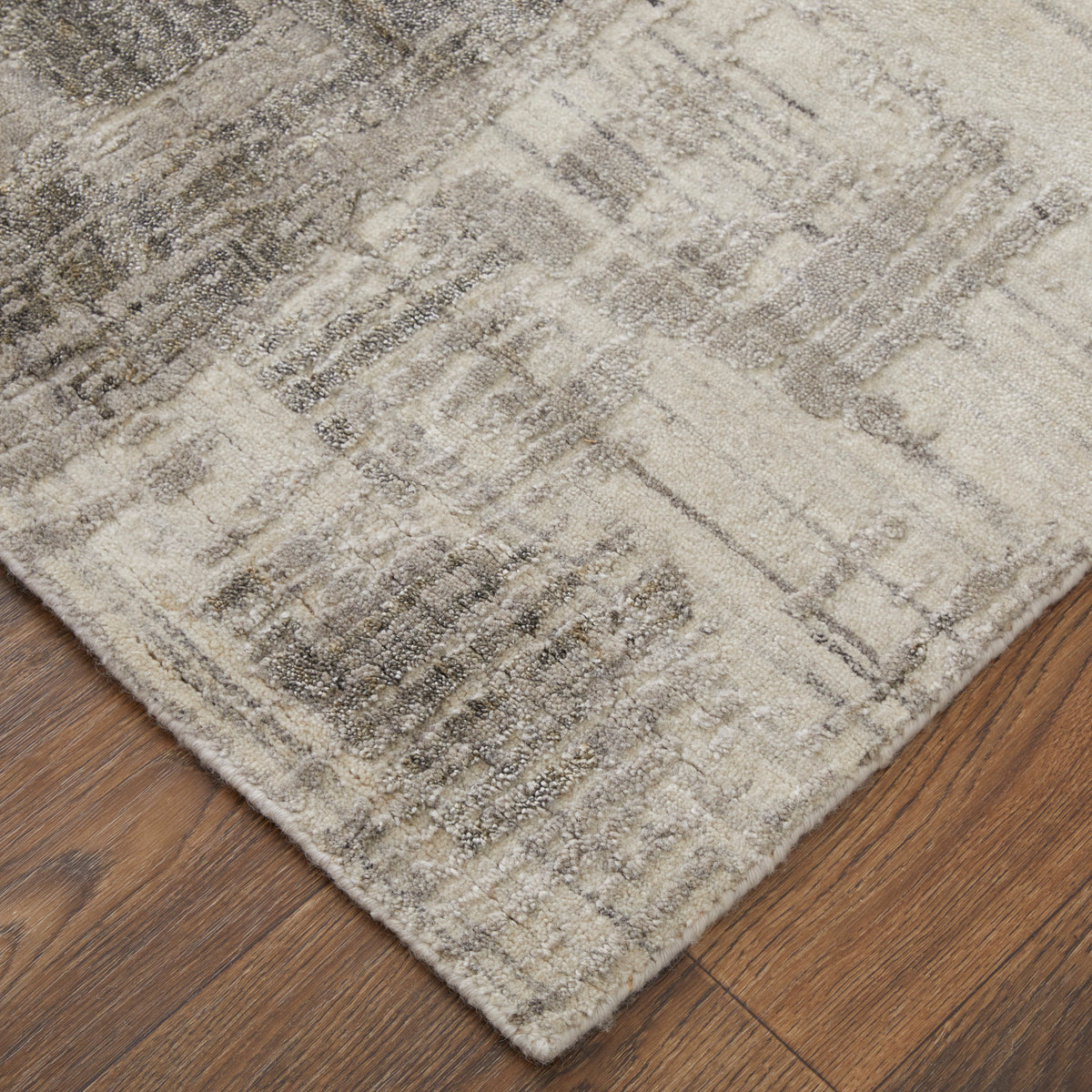 Eastfield Modern/Casual Abstract/Distressed Gray/Ivory 69AK - Feizy Rug