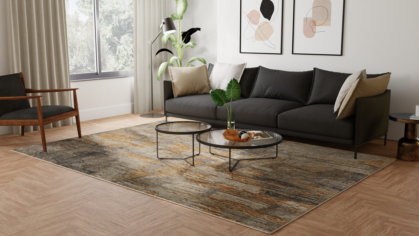 Jaxson Modern/Industrial/Bohemian & Eclectic Gray/Tan/Ivory Accent Rug