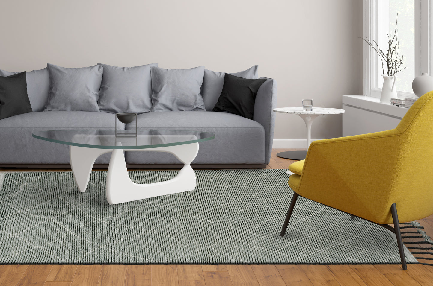 Twain Transitional/Global Diamond/Argyle/Trellis & Lattice Green/Gray/Ivory - Feizy Rug