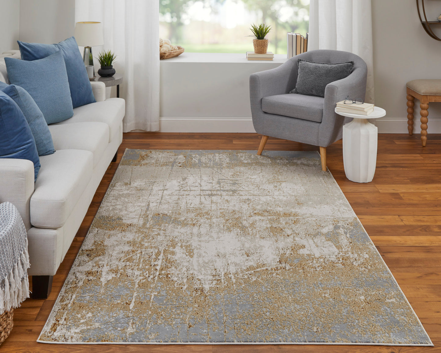Aura Modern/Luxury & Glam/Bohemian & Eclectic Ivory/Brown/Gray Accent Rug