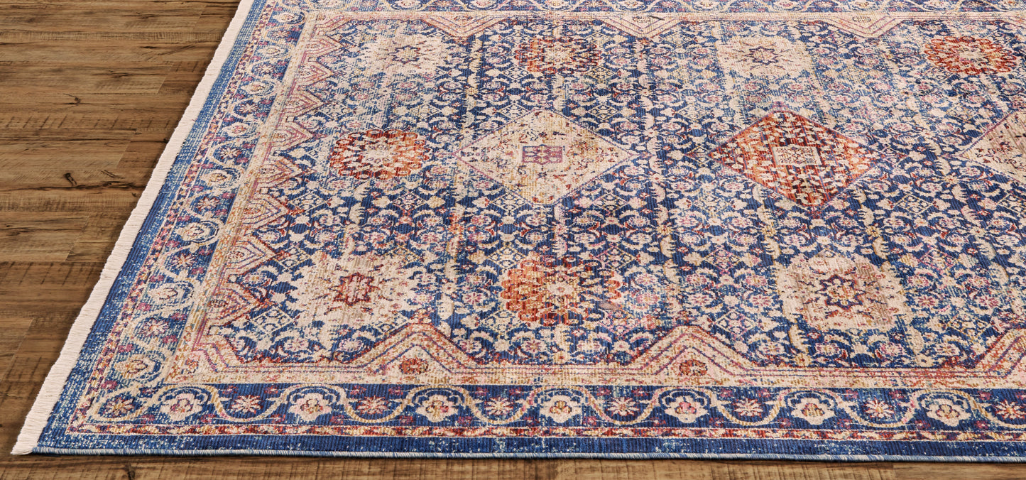 Torina Traditional/Classic/Casual Oriental/Bordered Blue/Red/Gold - Feizy Rug