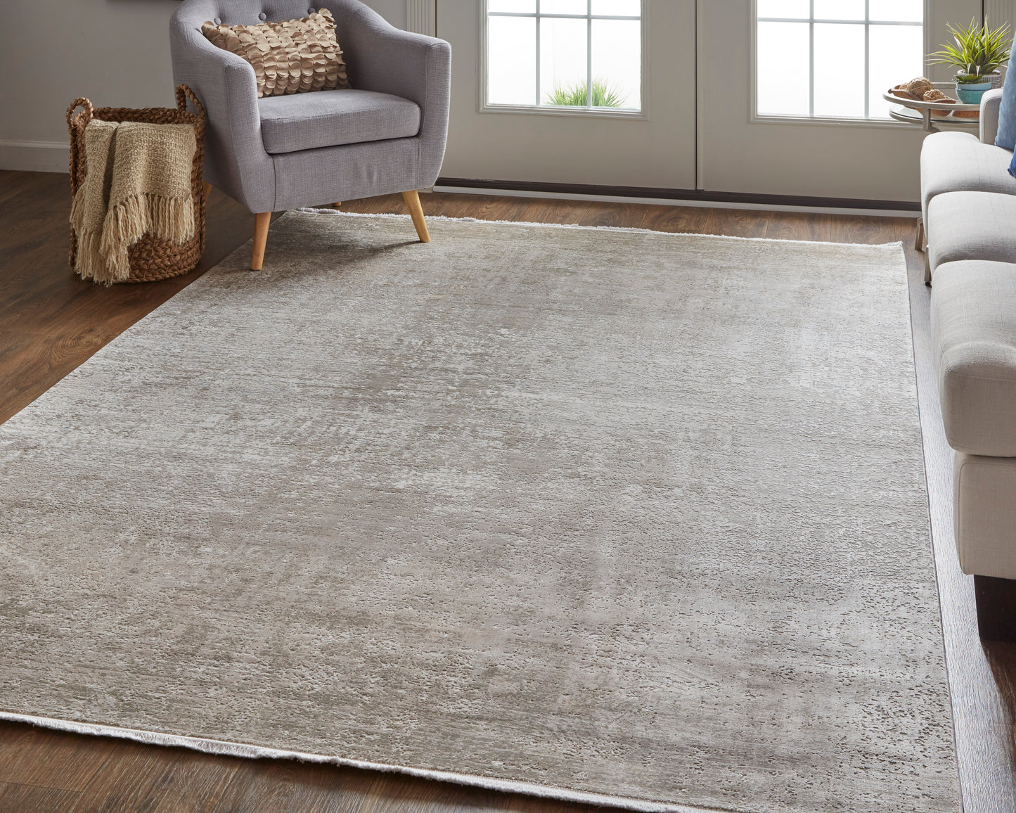 Cadiz Modern/Casual Tan/Ivory/Gray Area Rug