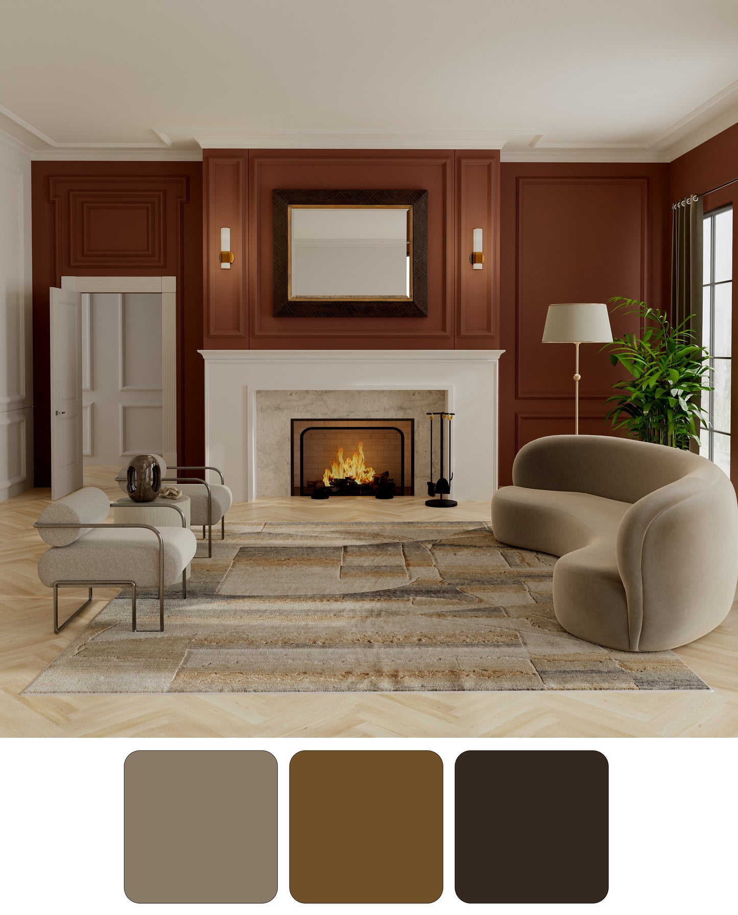 Jaxson Modern/Industrial/Bohemian & Eclectic Abstract/Geometric/Gradient & Ombre Tan/Brown/Gray - Feizy Rug