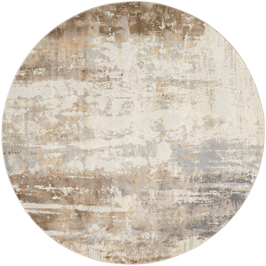 Parker Transitional/Casual Tan/Ivory/Gray Round Rug  Feizy Rugs Small Parcel,Feizy Rugs,Parker,Tan/Ivory/Gray,7'9" x 7'9" Round,Round Rug,Viscose/Polyester,Transitional/Casual,Turkey