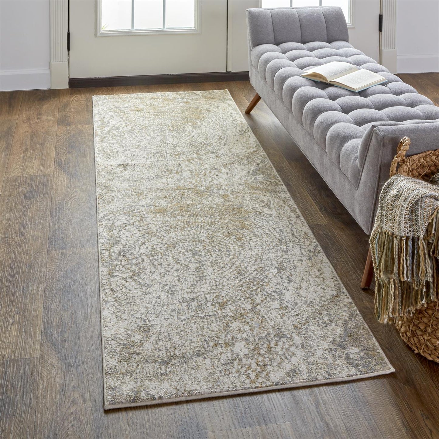 Parker Transitional/Casual Abstract Ivory/Tan/Gray - Feizy Rug