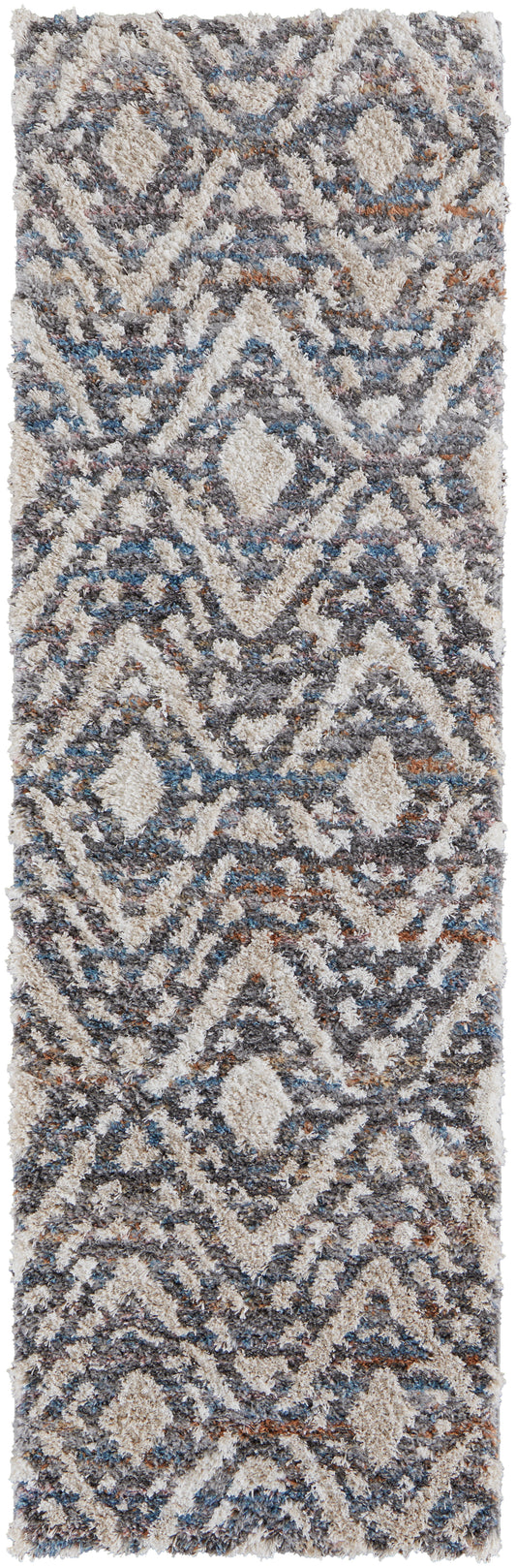 Mynka Transitional/Global/Mid-Century Modern Ivory/Gray/Taupe Runner  Feizy Rugs Small Parcel,Feizy Rugs,Mynka,Ivory/Gray/Taupe,2'6" x 8',Runner,Polyester,Transitional/Global/Mid-Century Modern,Turkey