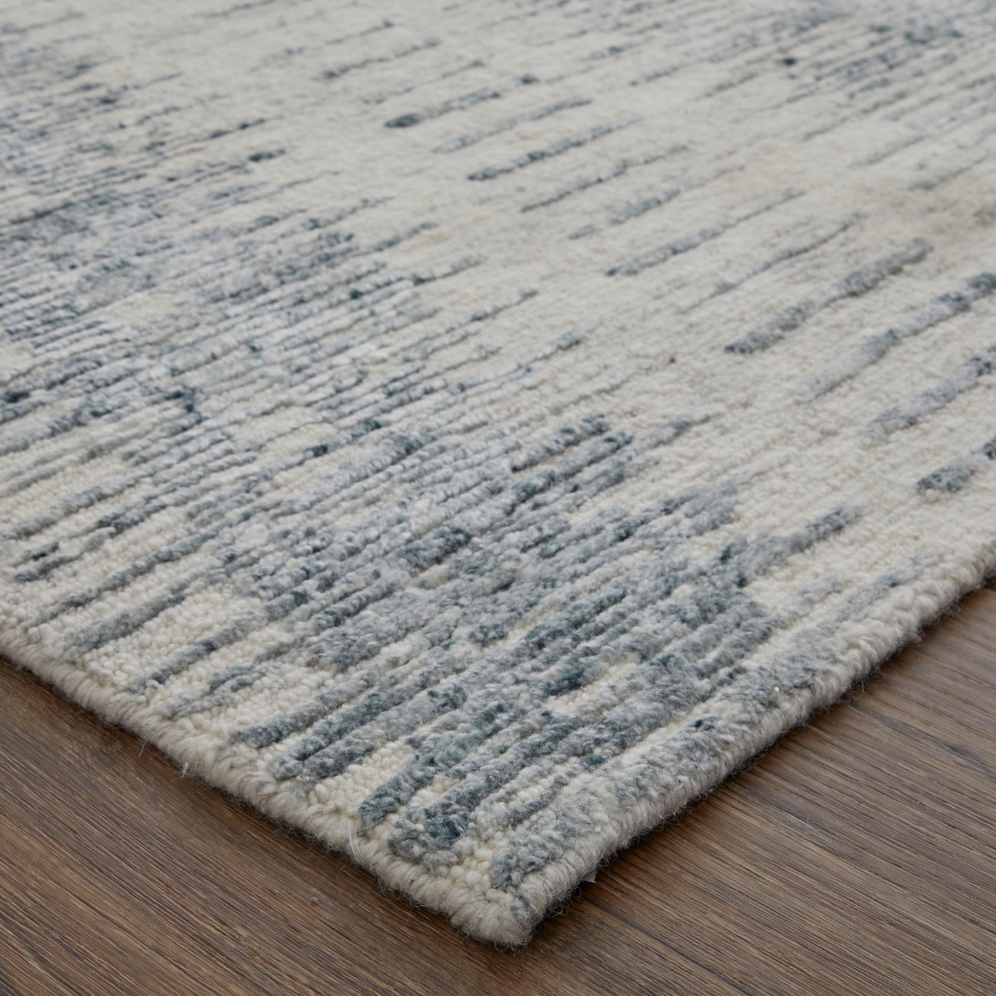 Brighton Modern/Industrial/Global Ivory/Blue/Gray Area Rug