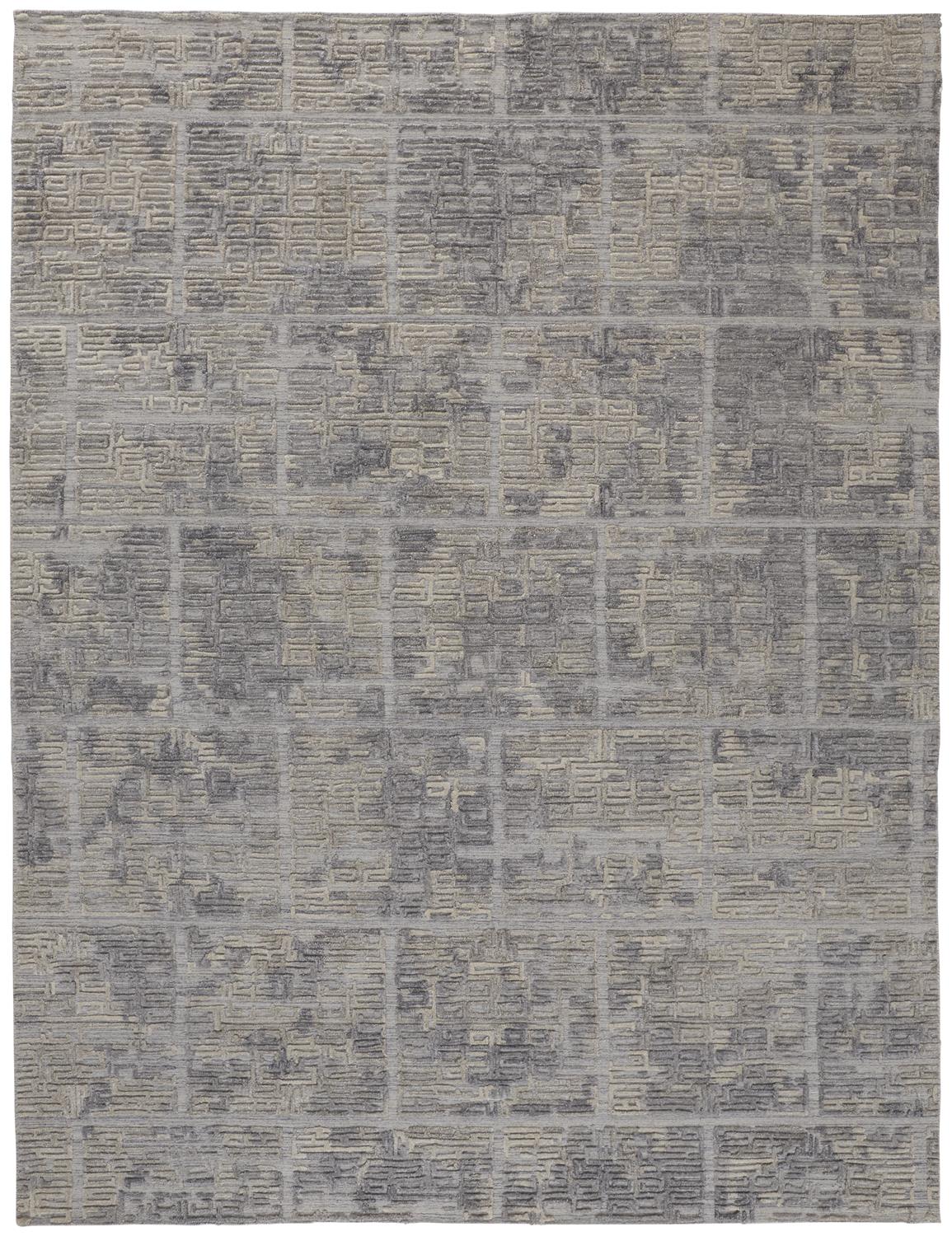 Elias Modern/Casual Abstract/Geometric Gray/Ivory - Feizy Rug