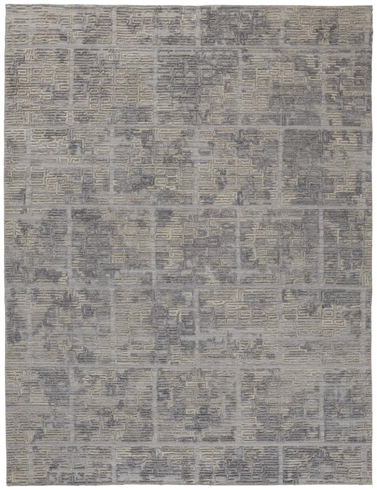 Elias Modern/Casual Abstract/Geometric Gray/Ivory - Feizy Rug