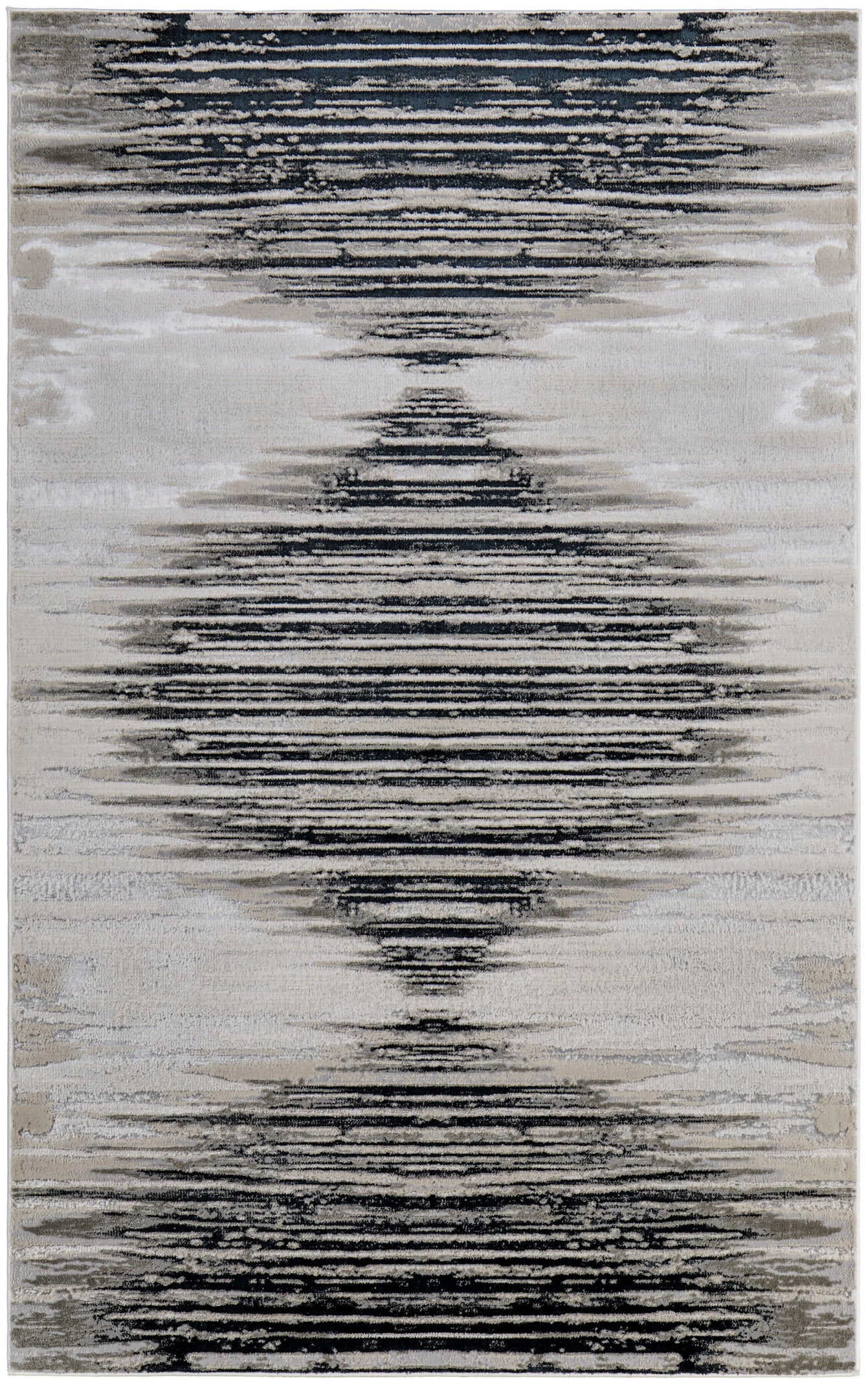 Micah Modern/Scandinavian/Farmhouse Black/Silver/Taupe Area Rug
