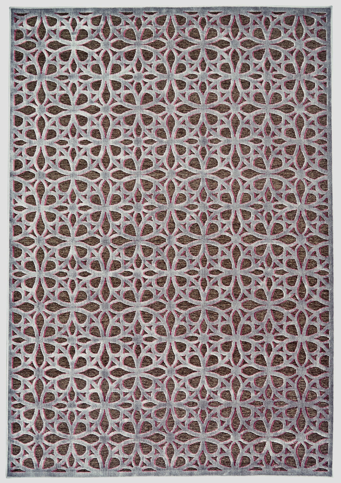 Saphir Rubus Modern/Global/Mid-Century Modern Geometric/Abstract Gray/Brown/Purple - Feizy Rug