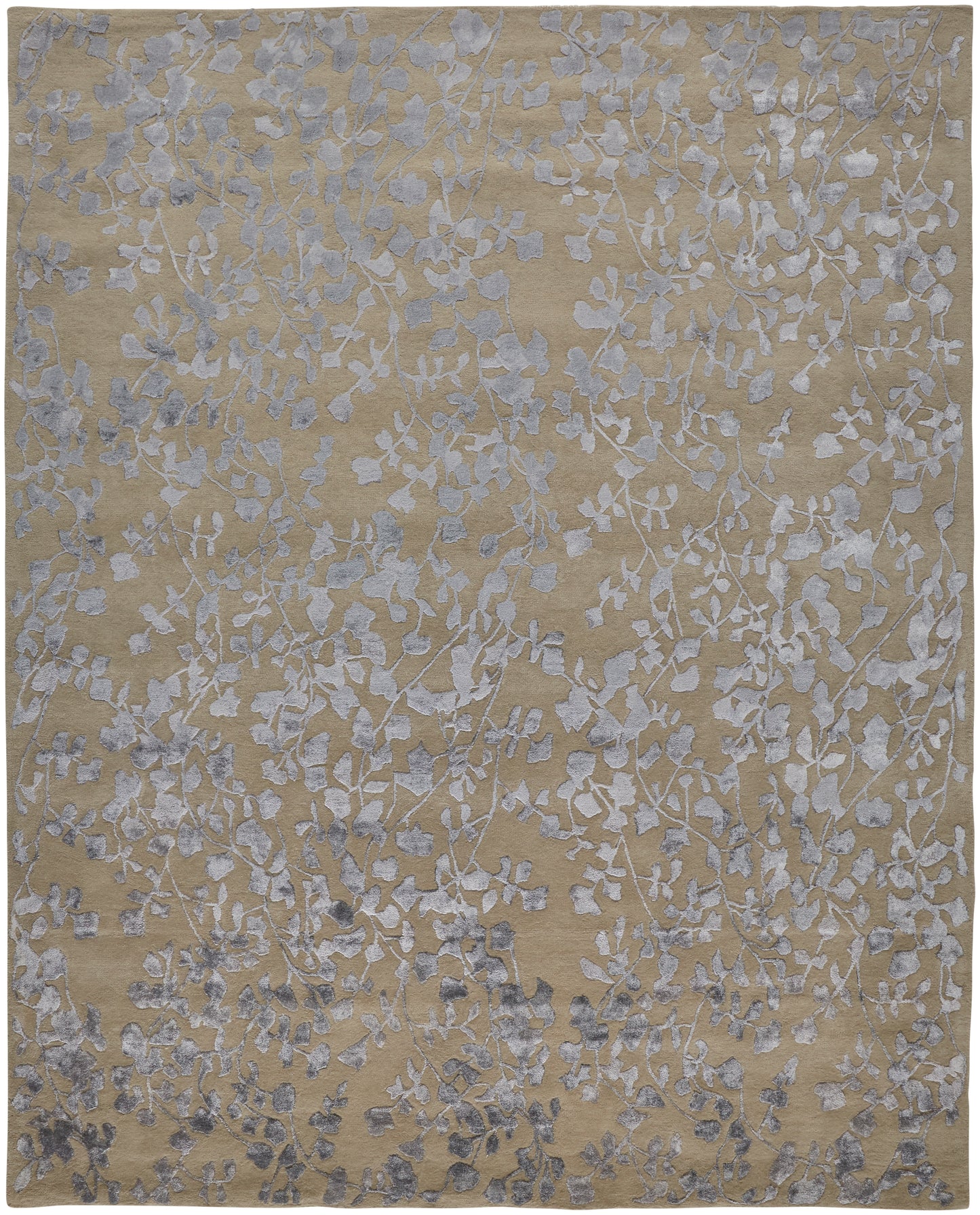 Bella Transitional/Casual Floral & Botanical Tan/Silver/Gray - Feizy Rug