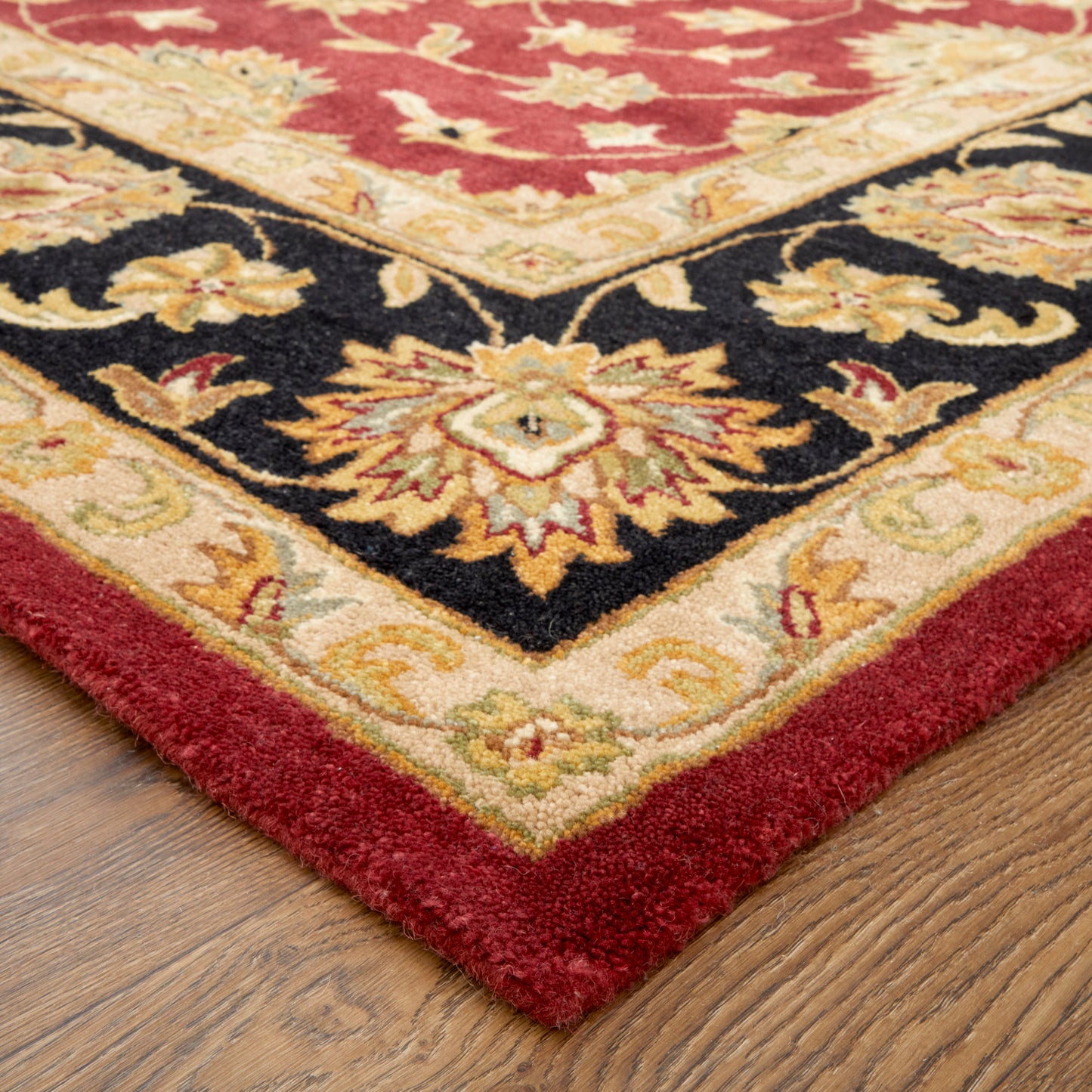 Wagner Traditional/Classic/Vintage Oriental/Persian/Bordered Red/Black/Gold - Feizy Rug