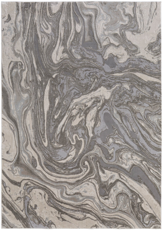 Prasad Modern/Casual Gray/Ivory/Silver Accent Rug  Feizy Rugs Small Parcel,Feizy Rugs,Prasad,Gray/Ivory/Silver,1'8" x 2'10",Accent Rug,Polypropylene/Polyester,Modern/Casual,Turkey