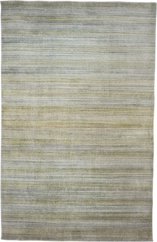 Milan Modern/Industrial Gradient & Ombre Green/Blue/Tan - Feizy Rug
