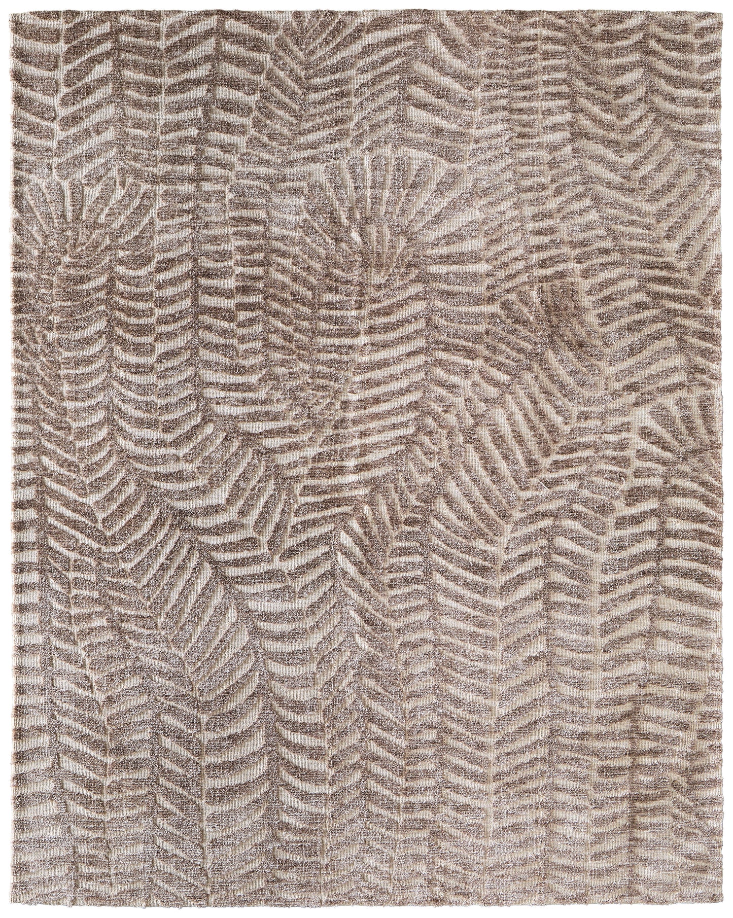 Colton Modern/Bohemian & Eclectic Animal Print/Chevron Taupe/Tan - Feizy Rug