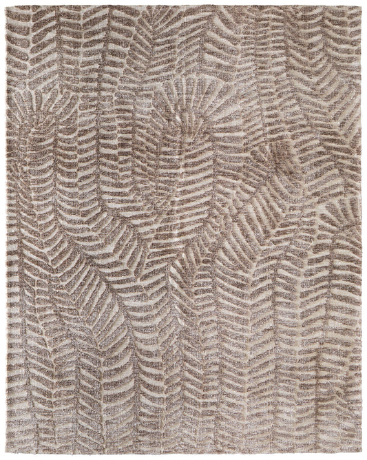 Colton Modern/Bohemian & Eclectic Animal Print/Chevron Taupe/Tan - Feizy Rug
