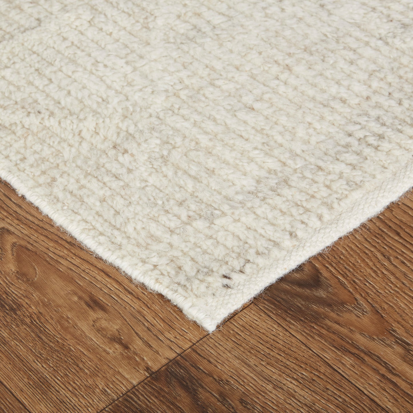 Alford Modern/Scandinavian/Natural Solid/Geometric Ivory/Tan - Feizy Rug