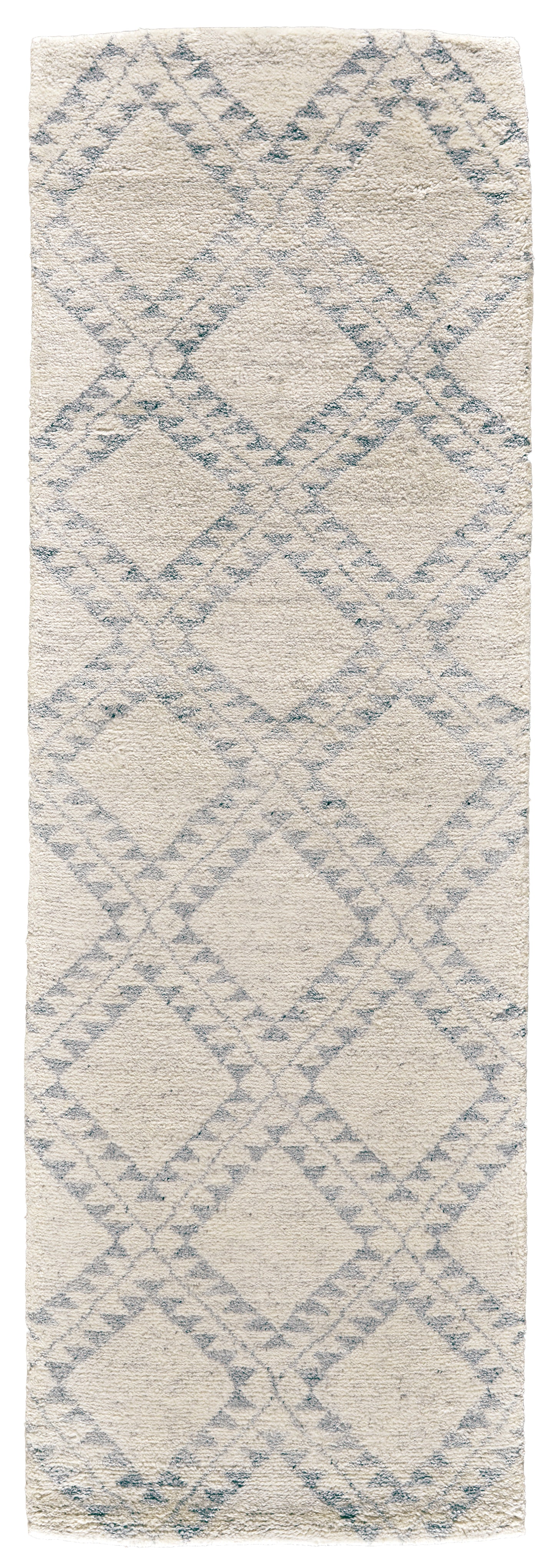 Abytha Transitional/Global/Farmhouse Diamond/Geometric/Distressed Gray/Blue/Ivory - Feizy Rug