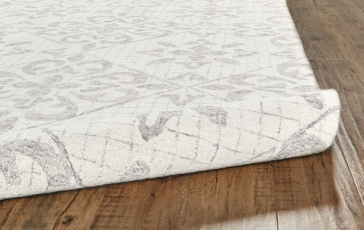 Rhett Transitional/Industrial/Bohemian & Eclectic Floral & Botanical/Abstract/Geometric Ivory/Gray - Feizy Rug