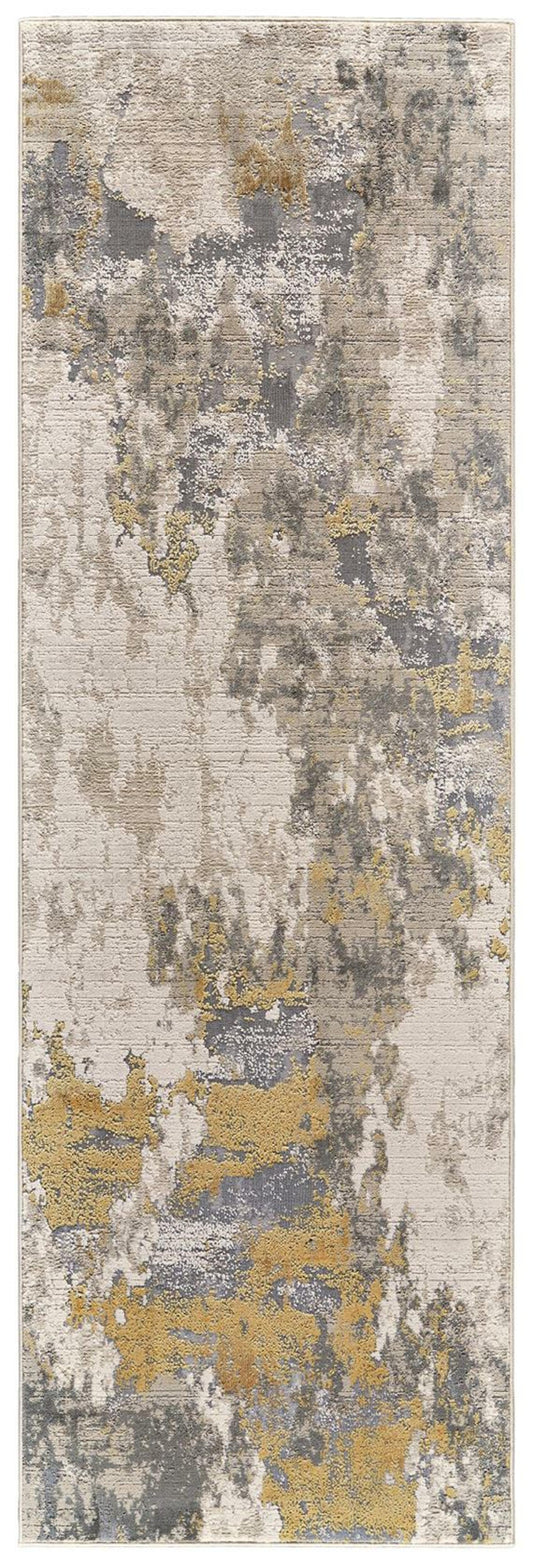 Waldor Modern/Luxury & Glam/Casual Ivory/Gold/Gray Runner  Feizy Rugs Small Parcel,Feizy Rugs,Waldor,Ivory/Gold/Gray,2'10" x 7'10",Runner,Polypropylene/Polyester,Modern/Luxury & Glam/Casual,Turkey