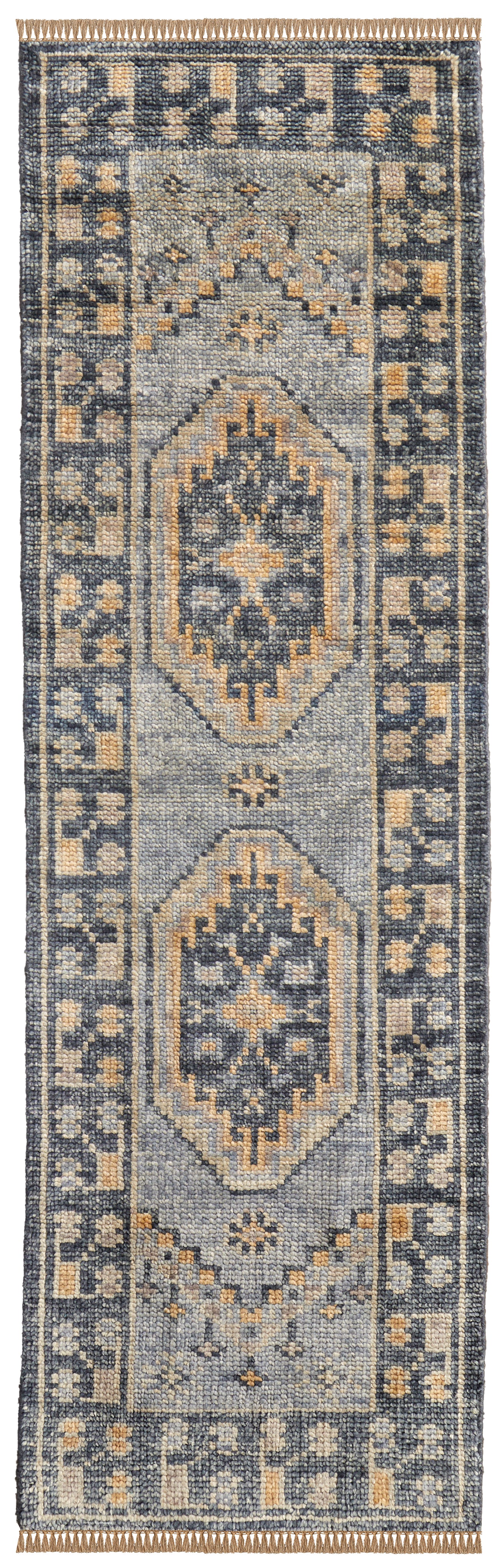 Fillmore Transitional/Vintage/Bohemian & Eclectic Medallion/Bordered Blue/Gray - Feizy Rug