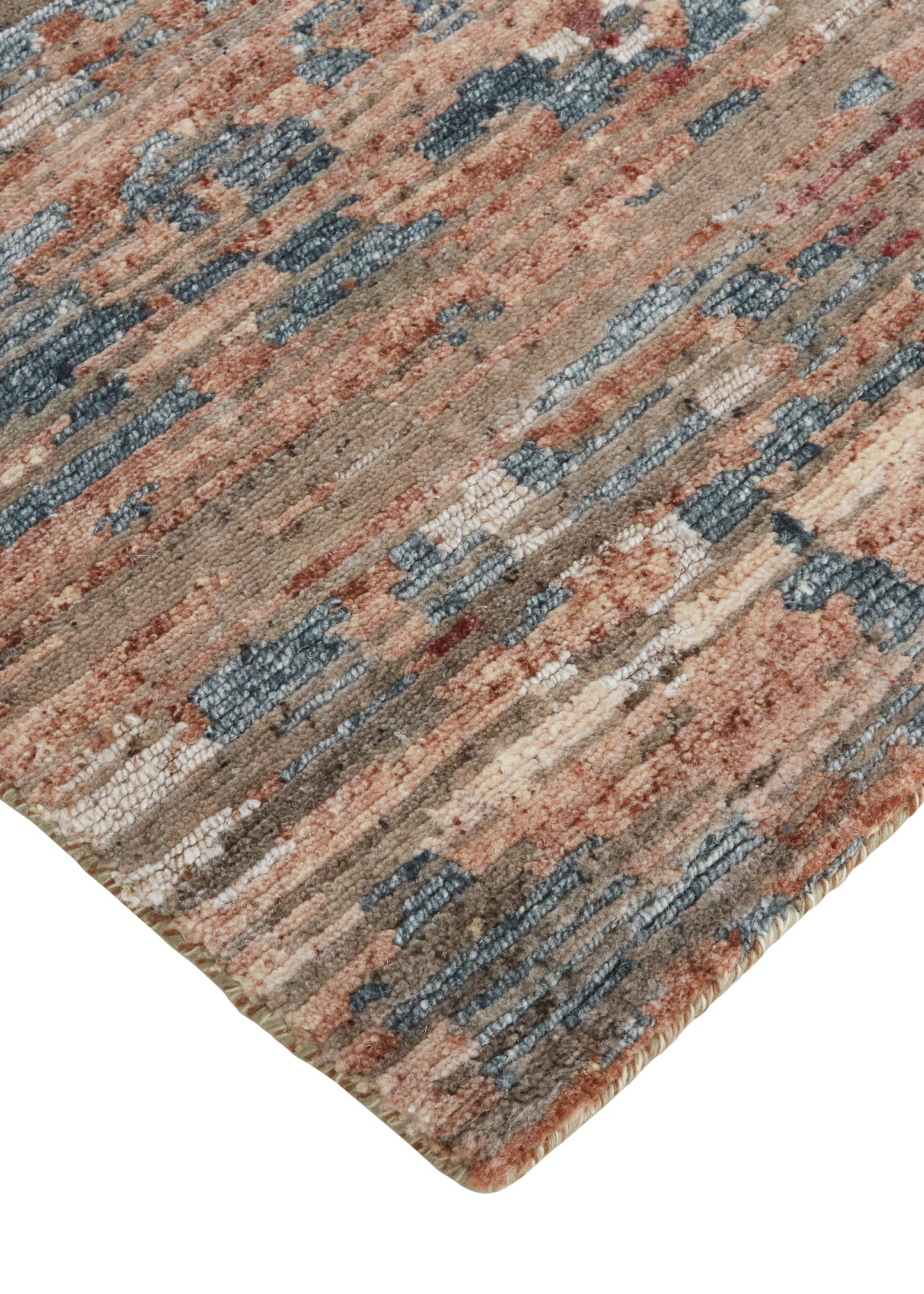 Conroe Modern/Casual/Industrial Abstract/Distressed Red/Blue - Feizy Rug