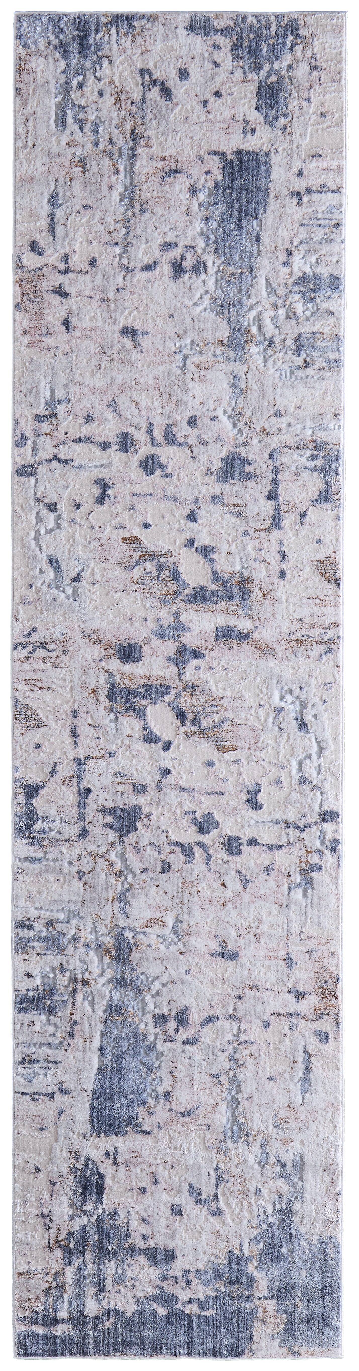 Laina Transitional/Industrial/Casual Abstract/Watercolor/Distressed Ivory/Gray/Blue - Feizy Rug