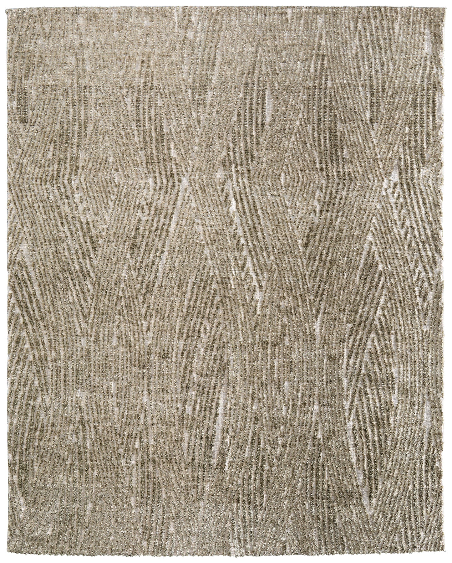 Colton Modern/Bohemian & Eclectic Abstract/Geometric/Stripes Green/Tan - Feizy Rug