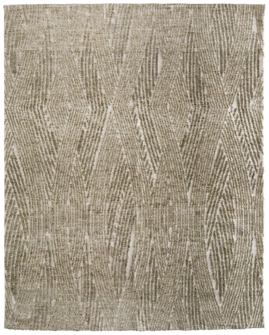 Colton Modern/Bohemian & Eclectic Abstract/Geometric/Stripes Green/Tan - Feizy Rug