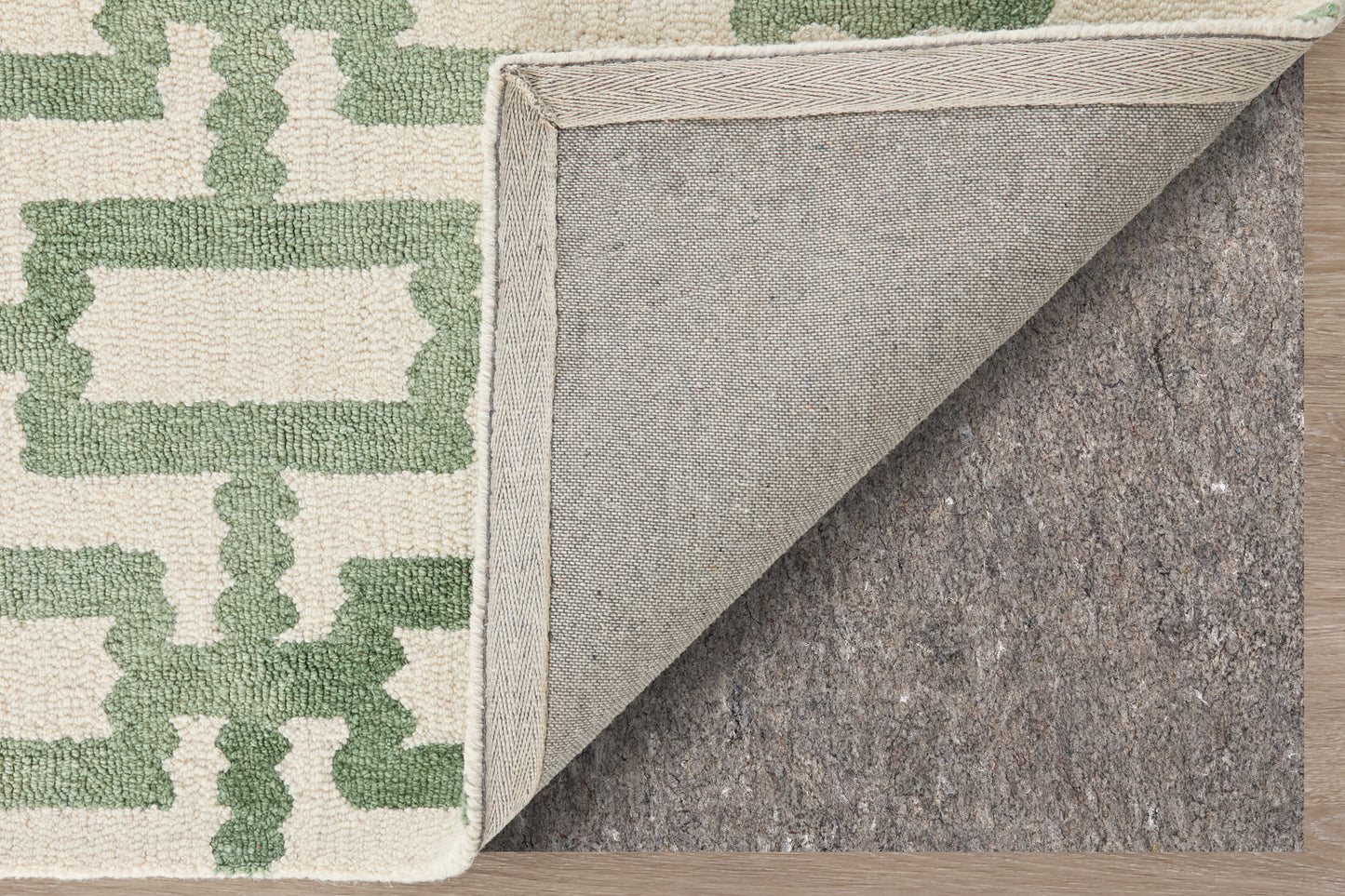 Lorrain Modern/Bohemian & Eclectic/Casual Ivory/Green Accent Rug